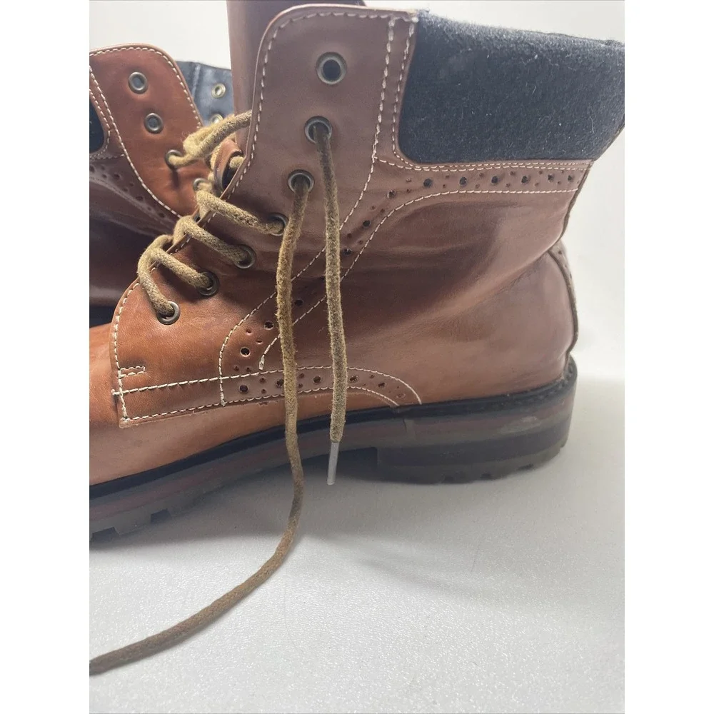 David Stone Boots Brown Faux Leather‎ Size 13 M Men's 032946